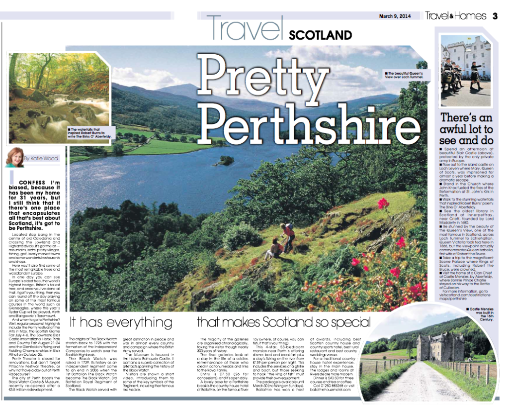 Ballathie House Hotel in the Sunday Post